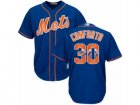 Mens Majestic New York Mets #30 Michael Conforto Authentic Royal Blue Team Logo Fashion Cool Base MLB Jersey