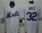 New York Mets #32 Steven Matz White(Blue Strip) New Cool Base Stitched MLB Jersey