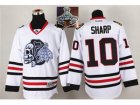 NHL Chicago Blackhawks #10 Patrick Sharp White(White Skull) 2014 Stadium Series 2015 Stanley Cup Champions jerseys