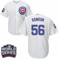 Youth Majestic Chicago Cubs #56 Hector Rondon Authentic White Home 2016 World Series Bound Cool Base MLB Jersey