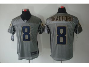 Nike NFL St. Louis Rams #8 Sam Bradford grey jerseys[Elite shadow]