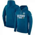 Men's Miami Dolphins Nike Aqua Sideline Team Name Performance Pullover Hoodie