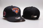 Knicks Fresh Logo Black Peaked Adjustable Hat YP