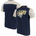Los Angeles Rams NFL Pro Line by Fanatics Branded Iconic Color Blocked T-Shirt Navy Gray
