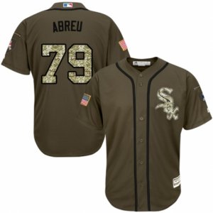 Men\'s Majestic Chicago White Sox #79 Jose Abreu Replica Green Salute to Service MLB Jersey