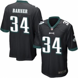 Mens Nike Philadelphia Eagles #34 Kenjon Barner Game Black Alternate NFL Jersey