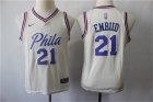 76ers #21 Joel Embiid Cream City Edition Youth Nike Swingman Jersey