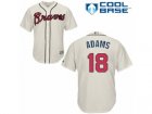 Youth Majestic Atlanta Braves #18 Matt Adams Replica Cream Alternate 2 Cool Base MLB Jersey