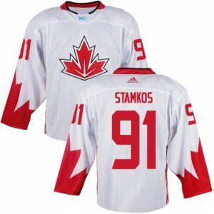 Men Adidas Team Canada #91 Steven Stamkos White 2016 World Cup Ice Hockey Jersey