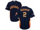 Men Houston Astros #2 Alex Bregman Navy 2018 Gold Program Cool Base Stitched Baseball Jersey