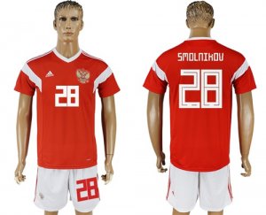 Russia 28 SMOLNIKOV Home 2018 FIFA World Cup Soccer Jersey