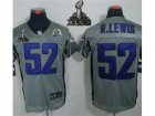 2013 Nike Super Bowl XLVII Baltimore Ravens #52 Ray Lewis grey[Shadow With Hall of Fame 50th Patch Elite]