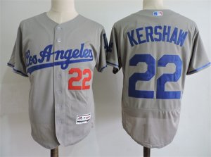 Dodgers #22 Clayton Kershaw Gray Flexbase Jersey