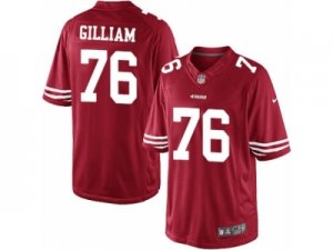 Mens Nike San Francisco 49ers #76 Garry Gilliam Limited Red Team Color NFL Jersey