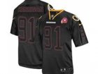 Nike NFL Washington Redskins #91 Ryan Kerrigan Black Jerseys W 80TH Patch(Lights Out Elite)