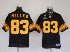 Steelers #83 miller Super Bowl XLV black jerseys[yellow number]