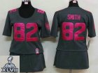 2013 Super Bowl XLVII Women NEW NFL baltimore ravens #82 smith dk.grey(breast cancer awareness)