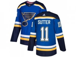 Men Adidas St. Louis Blues #11 Brian Sutter Blue Home Authentic Stitched NHL Jersey