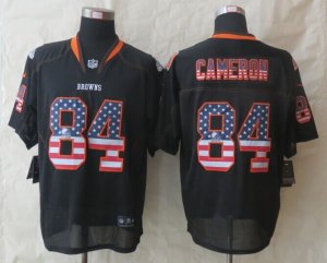 Nike Cleveland Browns #84 Cameron Black Jerseys(USA Flag Fashion Elite)