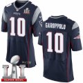 Mens Nike New England Patriots #10 Jimmy Garoppolo Elite Navy Blue Team Color Super Bowl LI 51 NFL Jersey