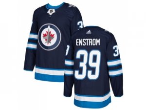 Men Adidas Winnipeg Jets #39 Tobias Enstrom Navy Blue Home Authentic Stitched NHL Jersey