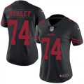 Womens Nike San Francisco 49ers #74 Joe Staley Black Stitched NFL Limited Rush Jersey