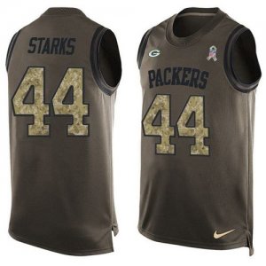 Nike Green Bay Packers #44 James Starks Green Mens Stitched NFL Limited Salute To Service Tank Top Jersey