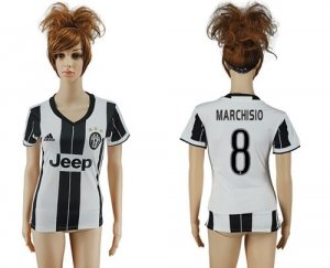 Womens Juventus #8 Marchisio Home Soccer Club Jersey