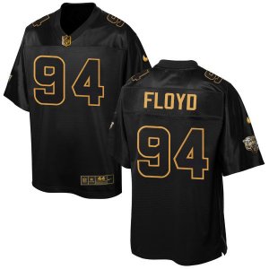 Mens Nike Chicago Bears #94 Leonard Floyd Elite Black Pro Line Gold Collection NFL Jersey