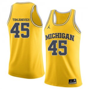 University of Michigan #45 Rudy Tomjanovich Yellow College Basketball Jersey