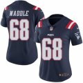 Women's Nike New England Patriots #68 LaAdrian Waddle Limited Navy Blue Rush NFL Jersey