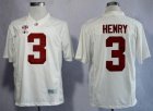 NCAA Alabama Crimson Tide #3 Derrick Henry White 2016 College Football Playoff National Championship Jersey