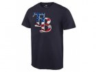 Mens Tampa Bay Rays USA Flag Fashion T-Shirt Navy Blue