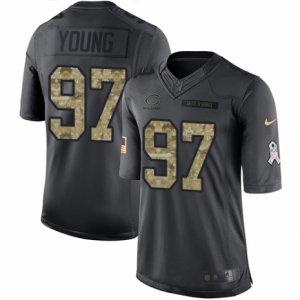 Men\'s Nike Chicago Bears #97 Willie Young Limited Black 2016 Salute to Service NFL Jersey