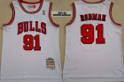 Bulls #91 Dennis Rodman White 1997-98 Hardwood Classics Jersey