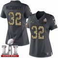 Womens Nike New England Patriots #32 Devin McCourty Limited Black 2016 Salute to Service Super Bowl LI 51 NFL Jersey