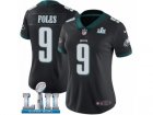Women Nike Philadelphia Eagles #9 Nick Foles Black Alternate Vapor Untouchable Limited Player Super Bowl LII NFL Jersey
