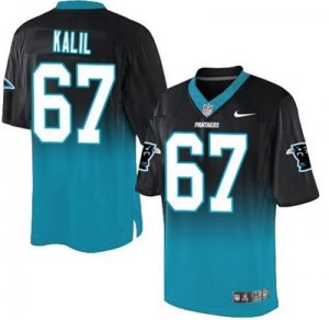 Nike Carolina Panthers #67 Ryan Kalil BlackBlue Men Stitched NFL Elite Fadeaway Fashion Jersey