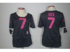 Nike Womens Philadelphia Eagles #7 Michael Vick Elite Blue Jerseys[breast Cancer Awareness]