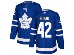 Men Adidas Toronto Maple Leafs #42 Tyler Bozak Blue Home Authentic Stitched NHL Jersey