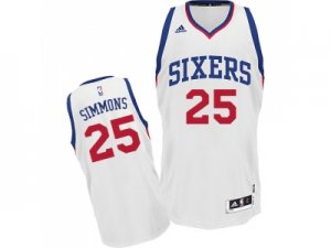 Men\'s Adidas Philadelphia 76ers #25 Ben Simmons Swingman White Home NBA Jersey