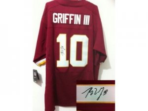 Nike Washington Redskins #10 Robert Griffin III Red Jerseys(Signed Elite)