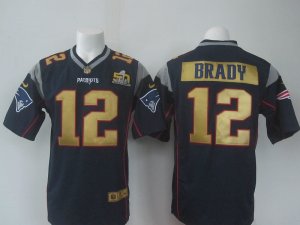 Nike New England Patriots #12 Tom Brady blue Jerseys(Limited Super Bowl 50th)