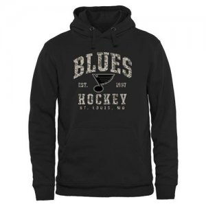 Men\'s St. Louis Blues Black Camo Stack Pullover Hoodie