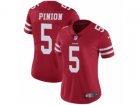 Women Nike San Francisco 49ers #5 Bradley Pinion Vapor Untouchable Limited Red Team Color NFL Jersey