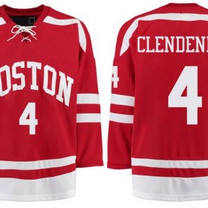 Boston University Terriers BU #4 Adam Clendening Red