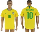 Brazil 10 RONALDINHO Home 2018 FIFA World Cup Thailand Soccer Jersey