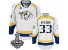 Mens Reebok Nashville Predators #33 Colin Wilson Premier White Away 2017 Stanley Cup Final NHL Jersey