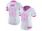Women Nike Seattle Seahawks #56 Cliff Avril Limited White-Pink Rush Fashion NFL Jersey