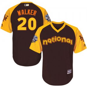 Youth Majestic New York Mets #20 Neil Walker Authentic Brown 2016 All-Star National League BP Cool Base MLB Jersey